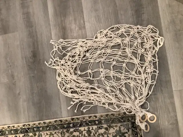 rope shelf (hangs in a corner)