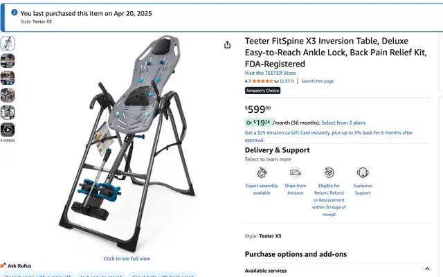 Teeter  FIT Spine X3 Inversion Table - Photo 2