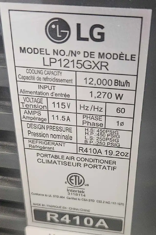 LG Air Conditioner 12000 BTU - Photo 3