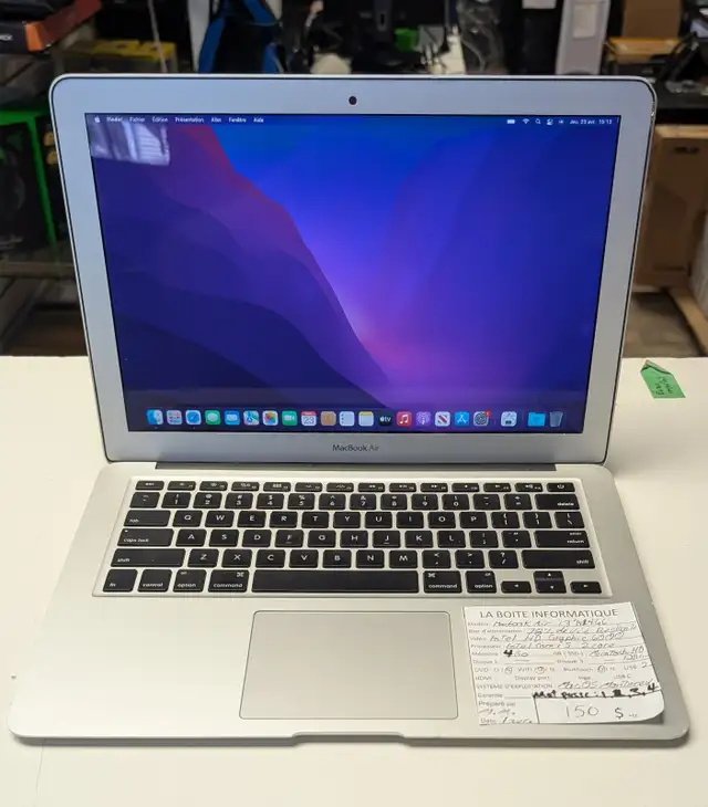 MacBook Air 13' A1466 i5 | 4Go RAM | SSD 128Go | WiFi BT