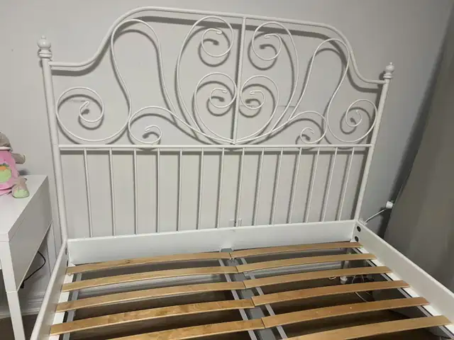 Ikea White Metal Queen Bed