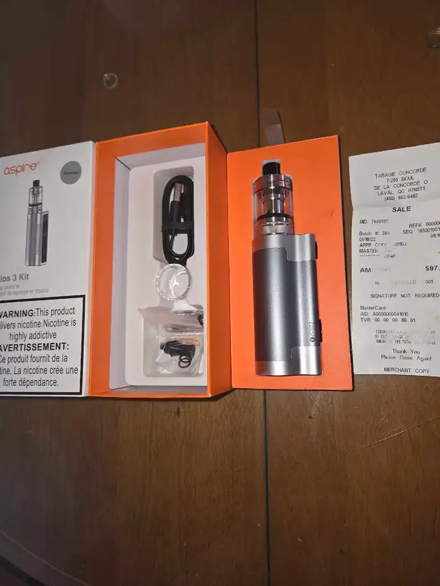 vapoteuse aspire zelos kit disponible neuf