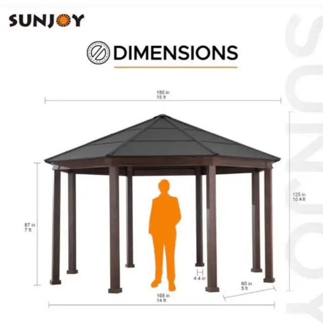 15’ x 15’ Octagon hardtop gazebo - Photo 8