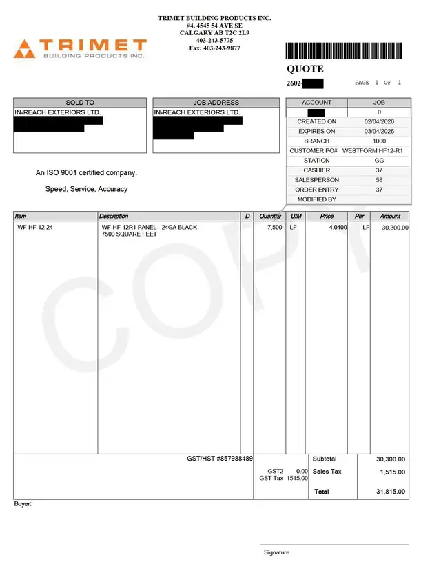 New Westform HF12 Metal Cladding — BLACK — $3/sq ft - Photo 10