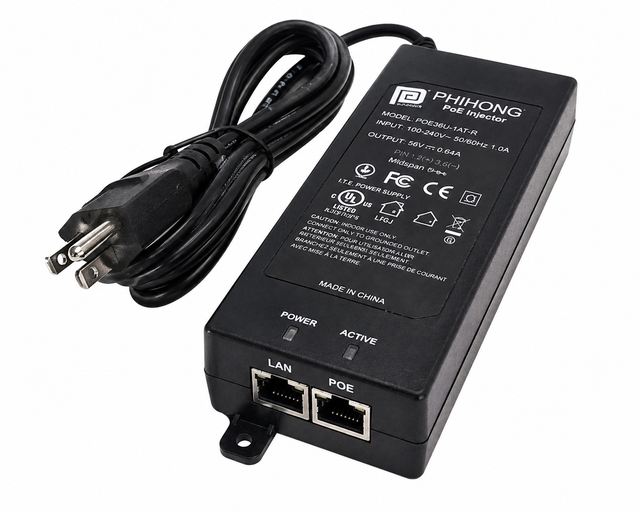 Phihong POE36U-1AT-R PoE  Injector 56V IEEE 802.3at