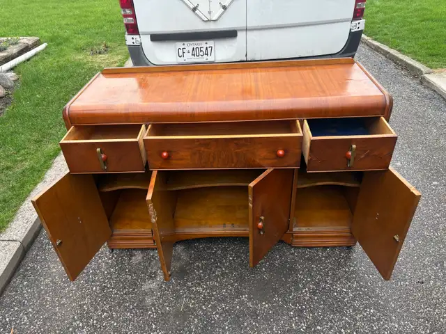 Free delivery antique Vintage Wooden Sideboard - Photo 4