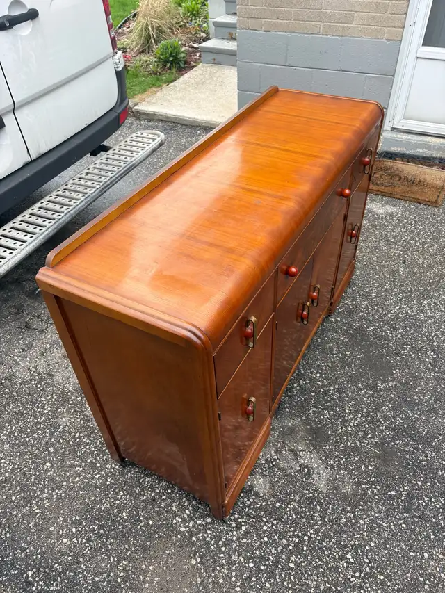 Free delivery antique Vintage Wooden Sideboard - Photo 5