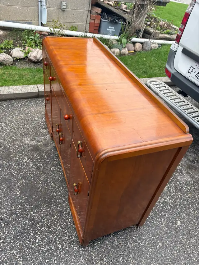 Free delivery antique Vintage Wooden Sideboard - Photo 9