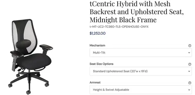 ErgoCentric tCentric Hybrid with Mesh Backrest and Upholstered! - Photo 4