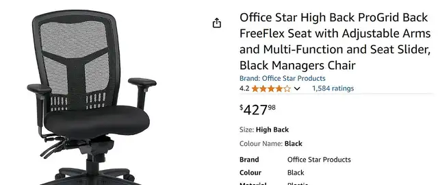 Office Star High Back ProGrid Back FreeFlex Seat! - Photo 4