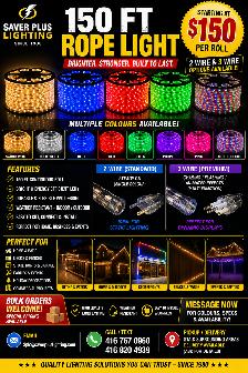 150 FT LED Rope Lights – Multiple Colours | 2 Wire & 3 Wire