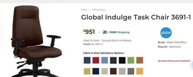 Global Indulge Task Chair 3691-1! - Photo 5