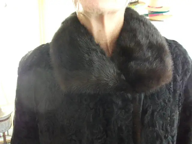 1960'S PERSIAN LAMB COAT WITH A WILD MINK COLLAR - Photo 5