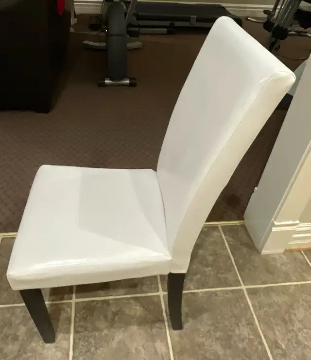 White faux leather high back chair for sale