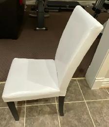 White faux leather high back chair for sale