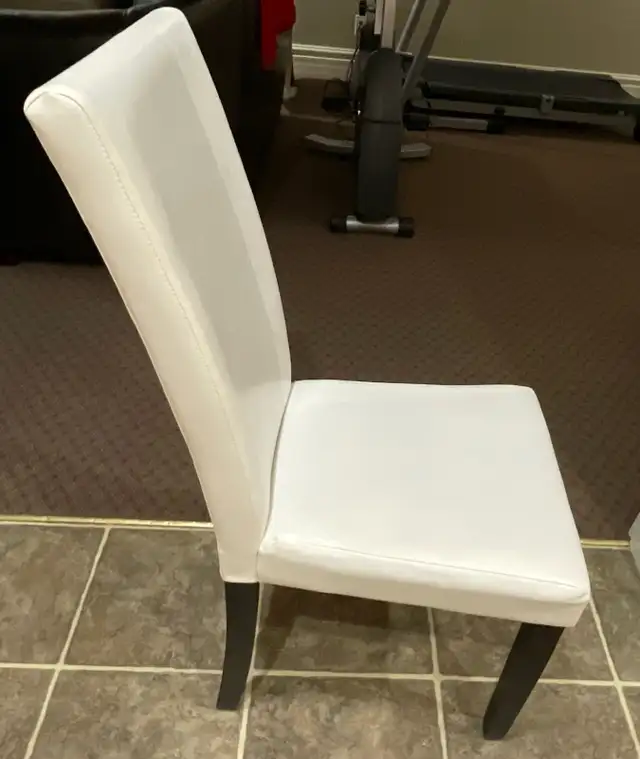 White faux leather high back chair for sale - Photo 2