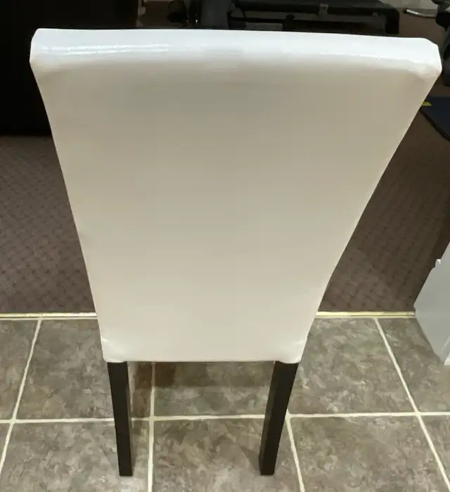 White faux leather high back chair for sale - Photo 3