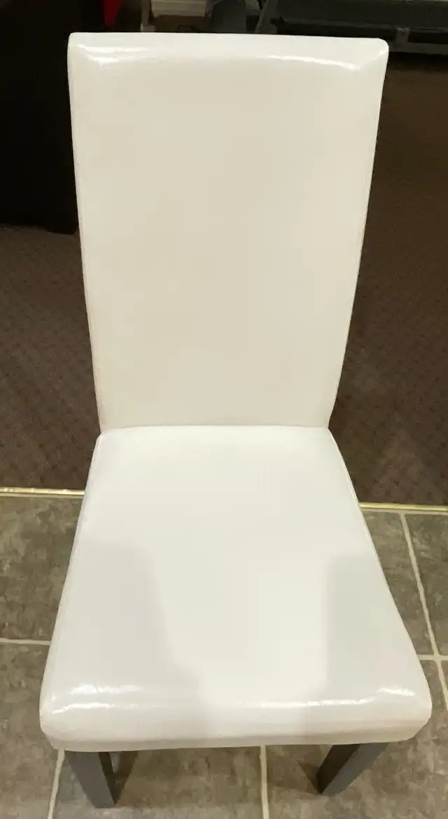 White faux leather high back chair for sale - Photo 4