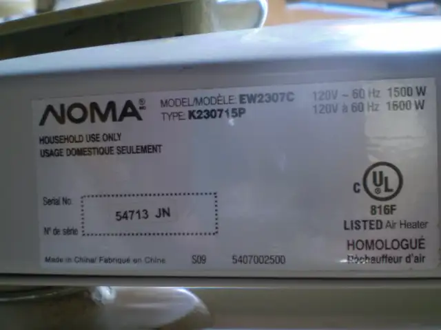 NOMA EW2307C OIL FILLED PORTABLE SPACE HEATER 1500 WATTS- $50 - Photo 6