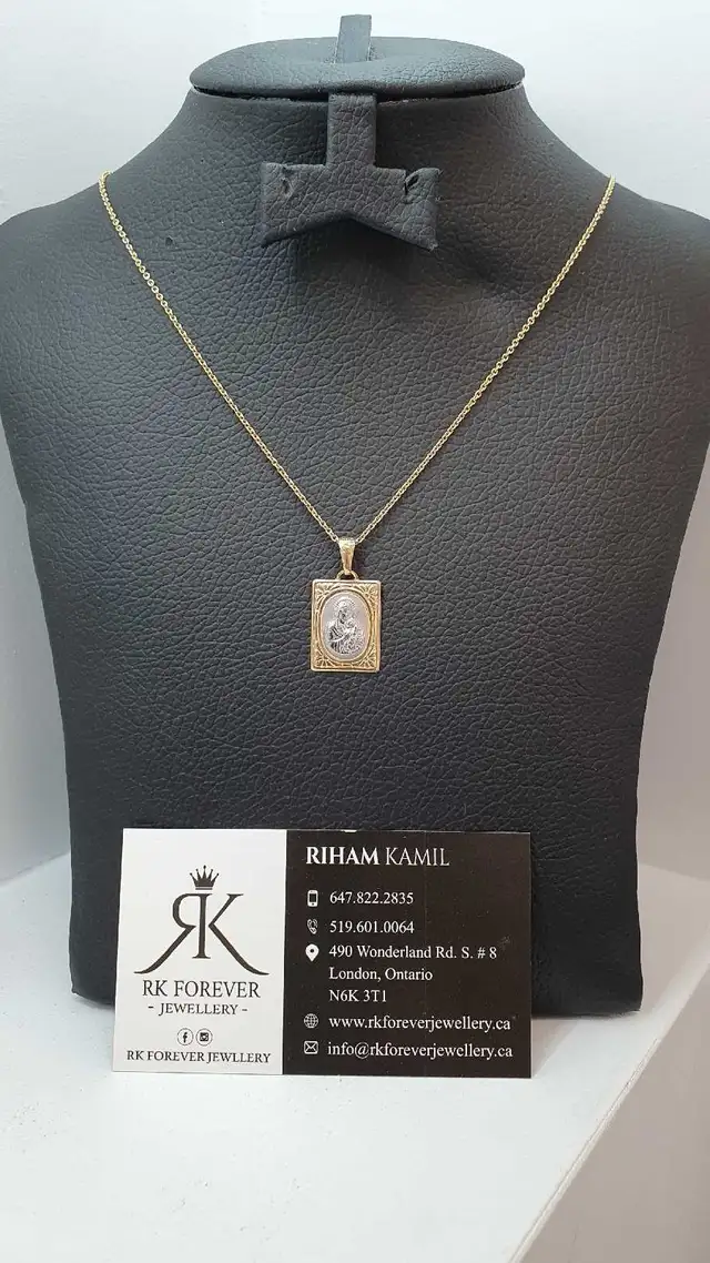 14k yellow gold chain & pendant # 388_14
