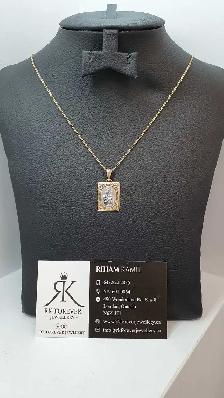 14k yellow gold chain & pendant # 388_14