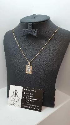 14k yellow gold chain & pendant # 388_14 - Photo 2