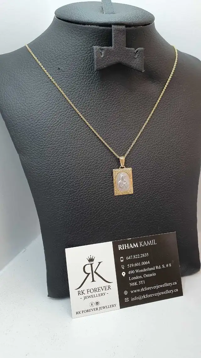 14k yellow gold chain & pendant # 388_14 - Photo 3