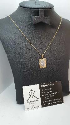 14k yellow gold chain & pendant # 388_14 - Photo 3