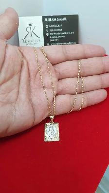 14k yellow gold chain & pendant # 388_14 - Photo 5