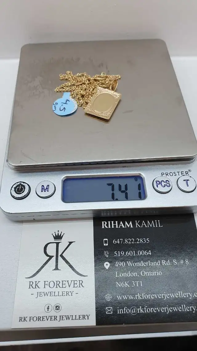 14k yellow gold chain & pendant # 388_14 - Photo 6