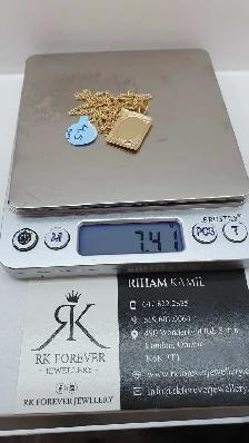 14k yellow gold chain & pendant # 388_14 - Photo 6