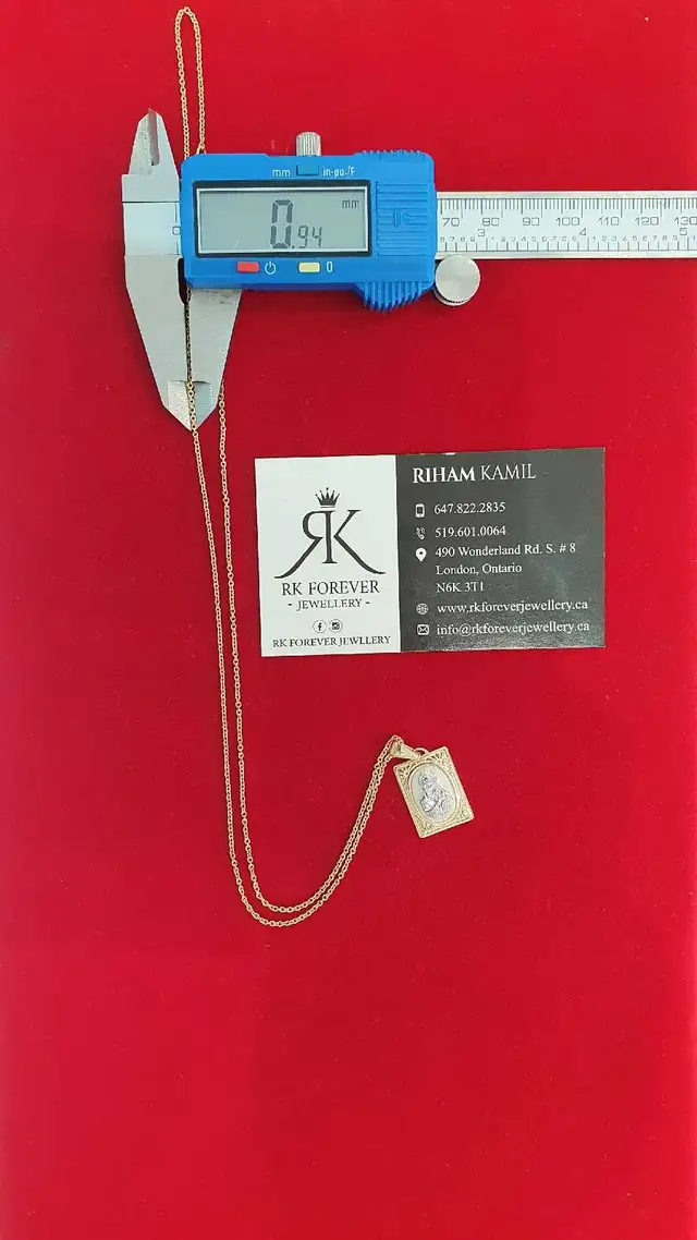 14k yellow gold chain & pendant # 388_14 - Photo 7