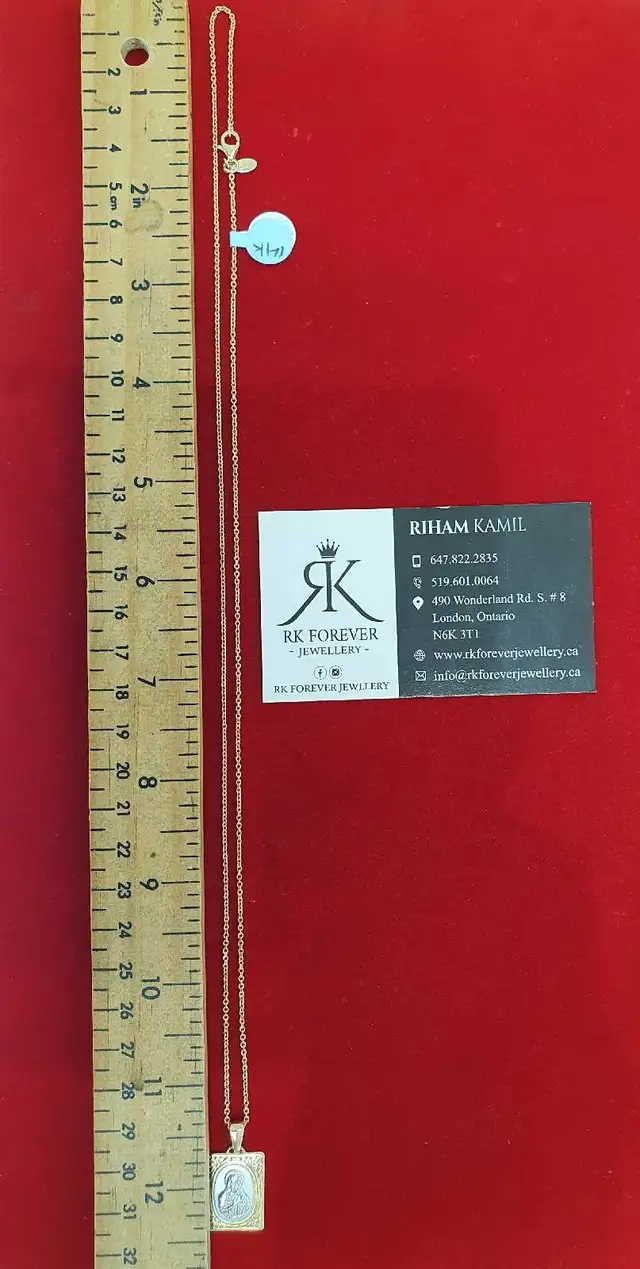 14k yellow gold chain & pendant # 388_14 - Photo 8