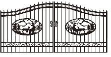 16FT Ornamental Iron Gate w/ Deer - Photo 2