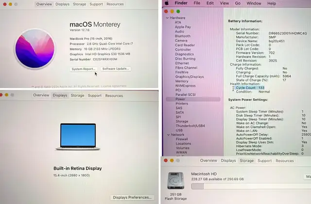 Apple MacBook Pro 15" 2016 Touch Bar i7 16GB RAM 256GB SSD $579 - Photo 4