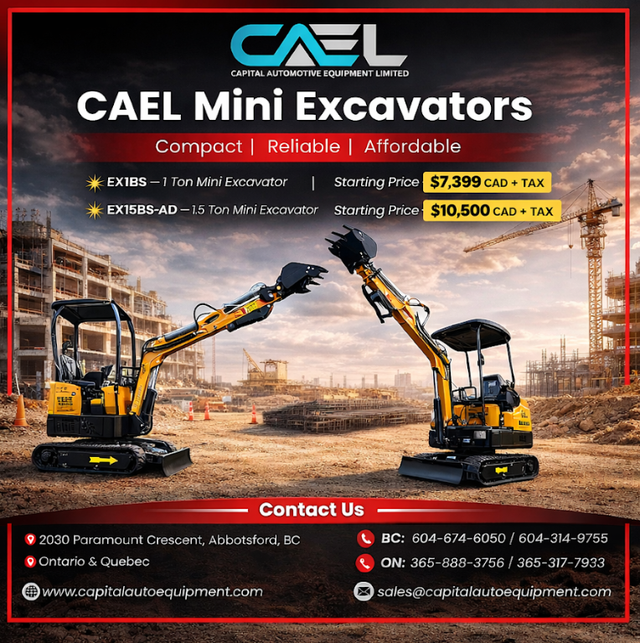 New CAEL Mini Excavators 1T/1.5T Gas with Briggs stratton  certi