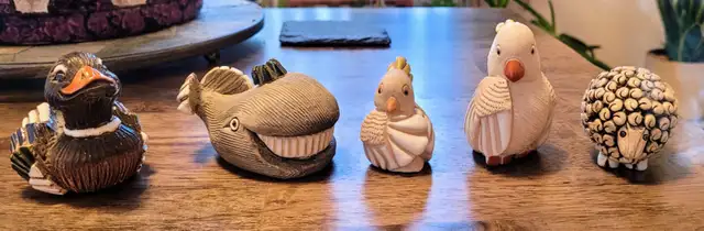 1970's Artesania Rinconada Clay Figurines (set of 5)