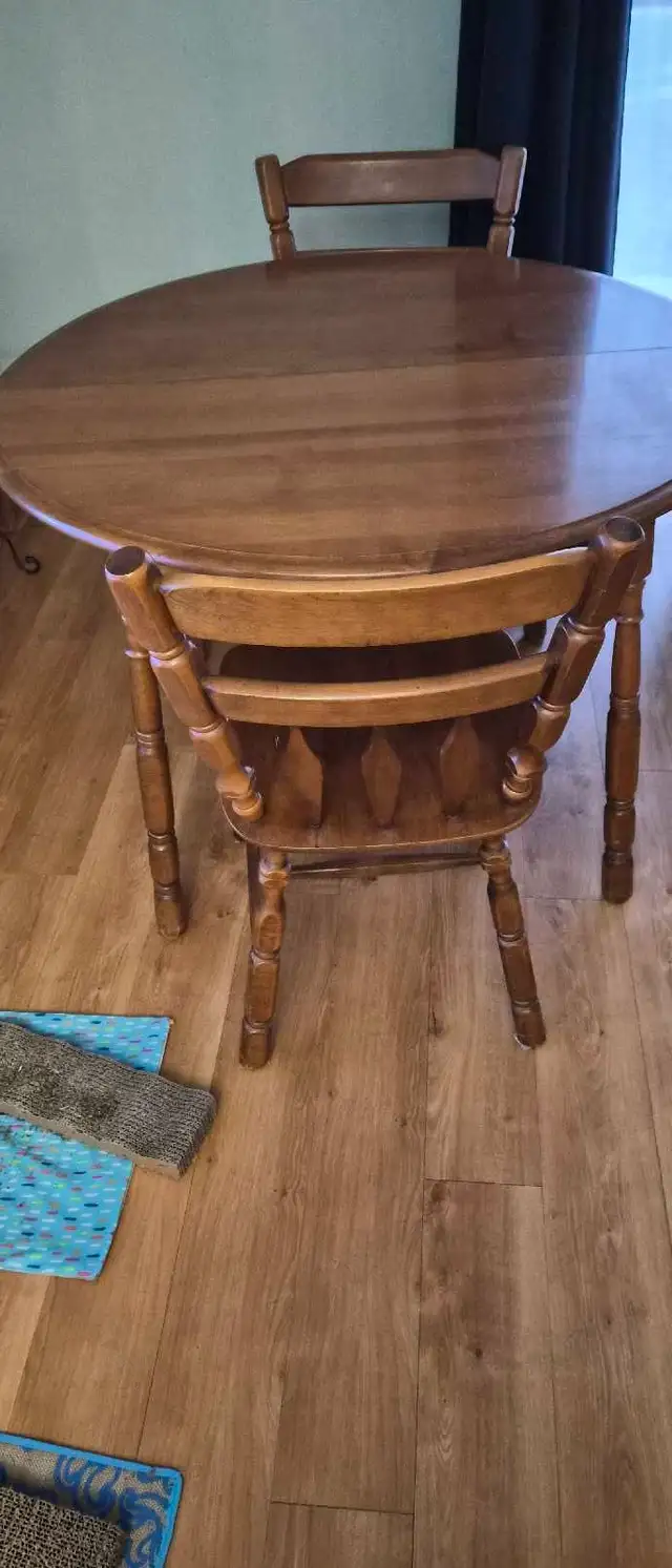 table de cuisine avec 4 chaises et rallonge