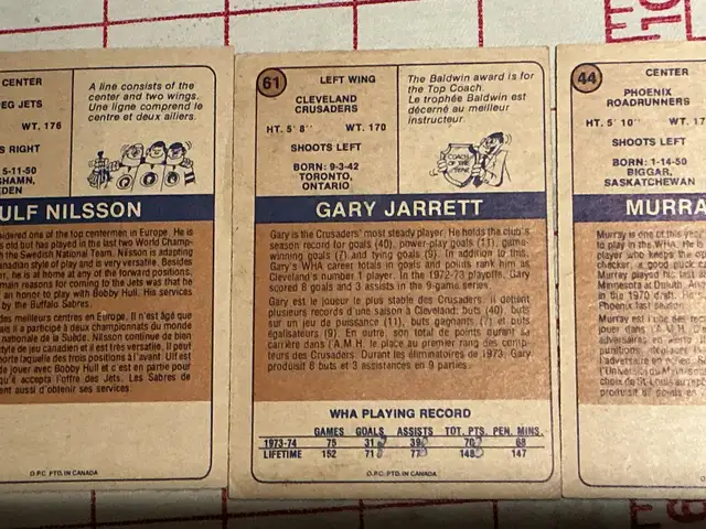 3  1974-75 O-PEE-CHEE WHA Cards #’s 4, 44 & 61 ! - Photo 7