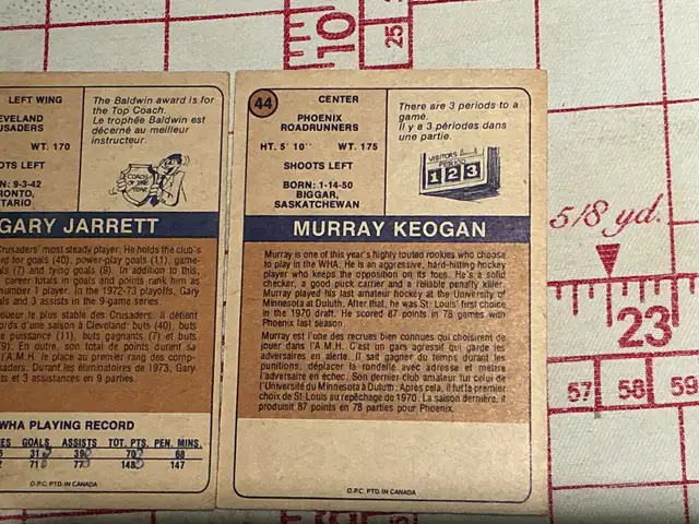 3  1974-75 O-PEE-CHEE WHA Cards #’s 4, 44 & 61 ! - Photo 8