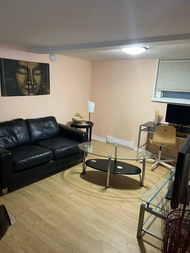 Beautiful Black Leather Love Seat & Free delivery