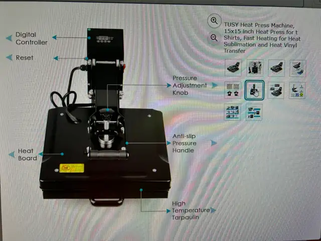 Tusy Heat Press Machine - Brand New Unopened Box - Photo 7