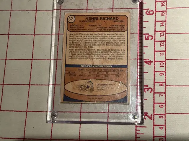 1974-75 O-PEE-CHEE HENRI RICHARD Card # 321 ! - Photo 2