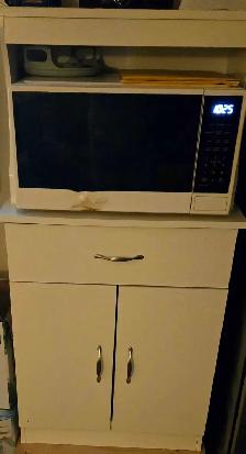 microwave and stand
