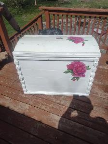 Painted storage trunk