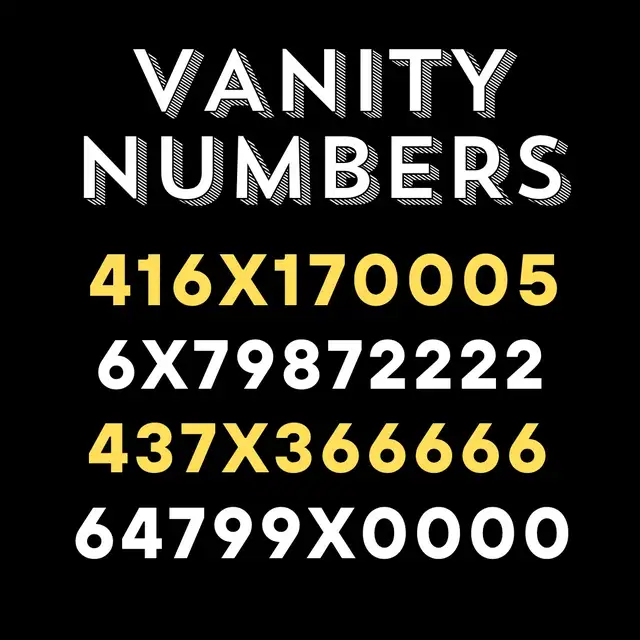 VIP/Vanity Numbers for sale