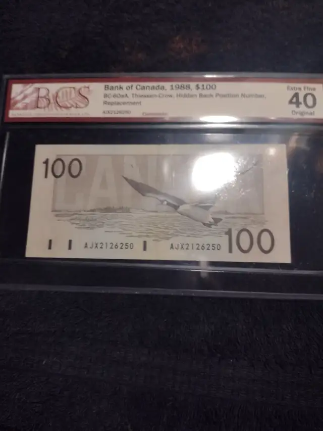 Graded BCS EF40 Canadian x-series 1988 replacement 100.00 bill - Photo 5