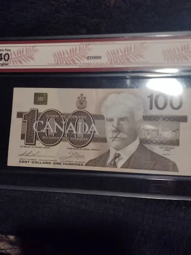 Graded BCS EF40 Canadian x-series 1988 replacement 100.00 bill - Photo 6