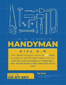 HANDYMAN SERVICES – $25/HR – RELIABLE & FAST