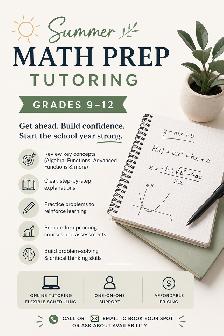 Summer: High School Math Prep Tutoring